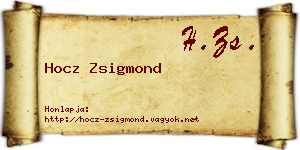Hocz Zsigmond névjegykártya